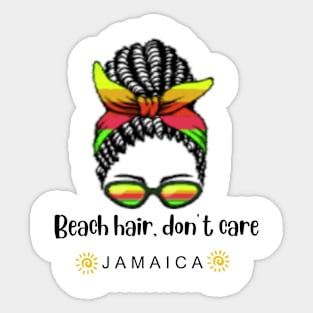 Beach Hair Don't Care Jamaica Sticker